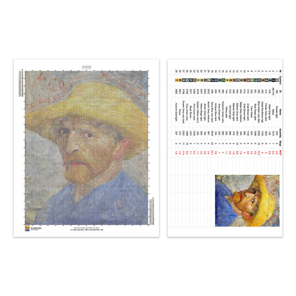Portrait with Straw Hat - Diamond Painting - Large