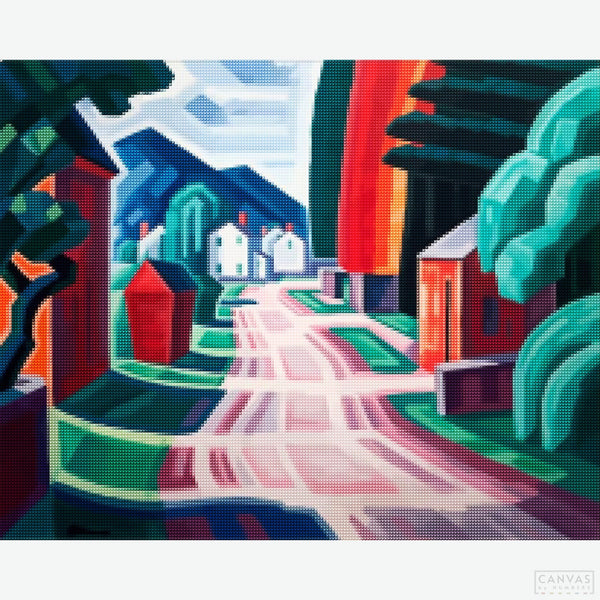 Form and Light Motif in West New Jersey - Diamond Painting-Oscar Bluemner's paint by numbers are both surreal and fun. Enjoy recreating this abstract scene and disconnect from the routine. Get yours today at CBN.-Canvas by Numbers