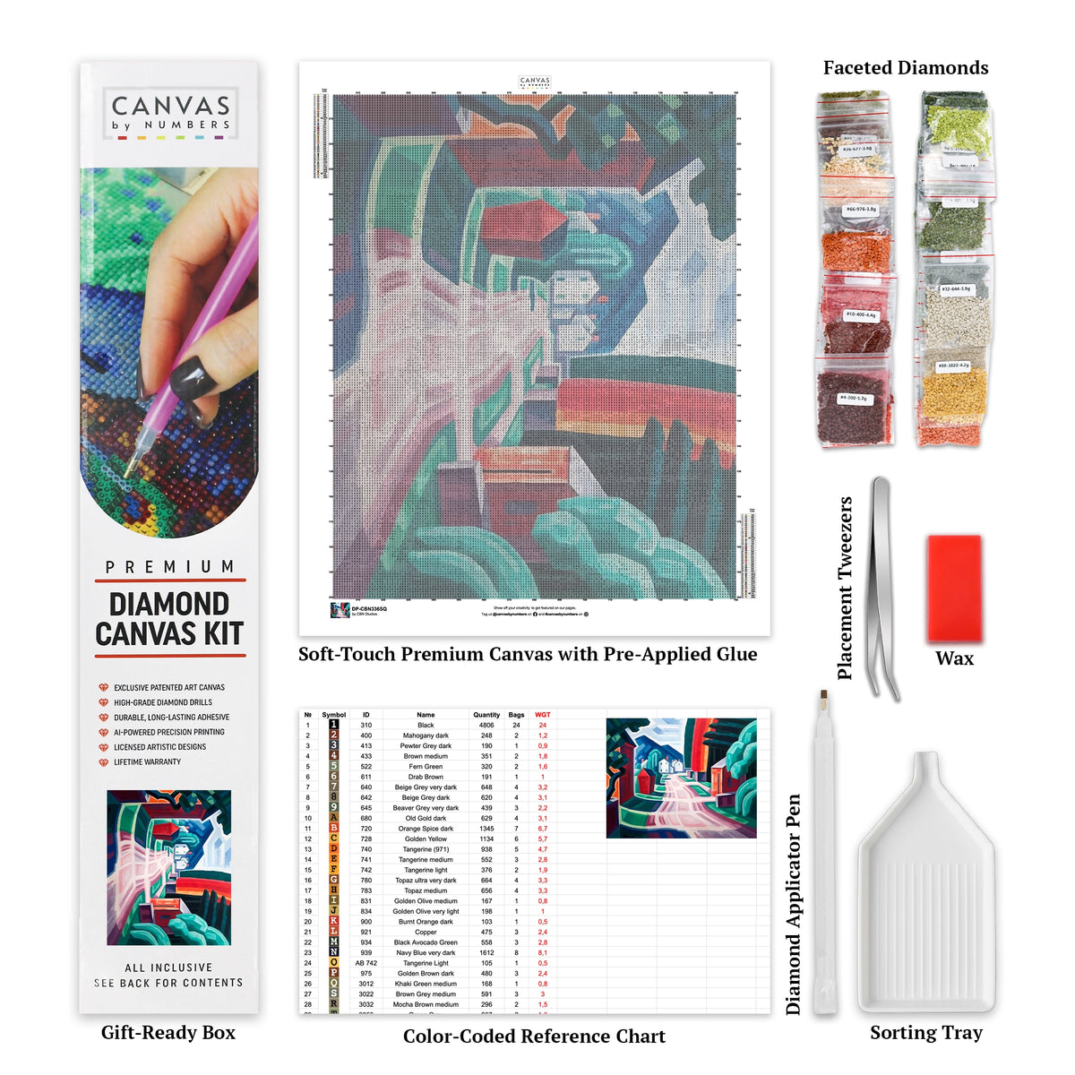 Form och ljusmotiv i västra New Jersey - Diamantmålning - Standardstorlek