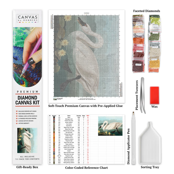 Cygne Américain Commun - Peinture au Diamant - Taille Standard