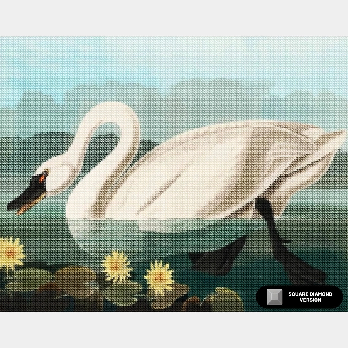 Cygne Américain Commun - Peinture au Diamant - Taille Standard