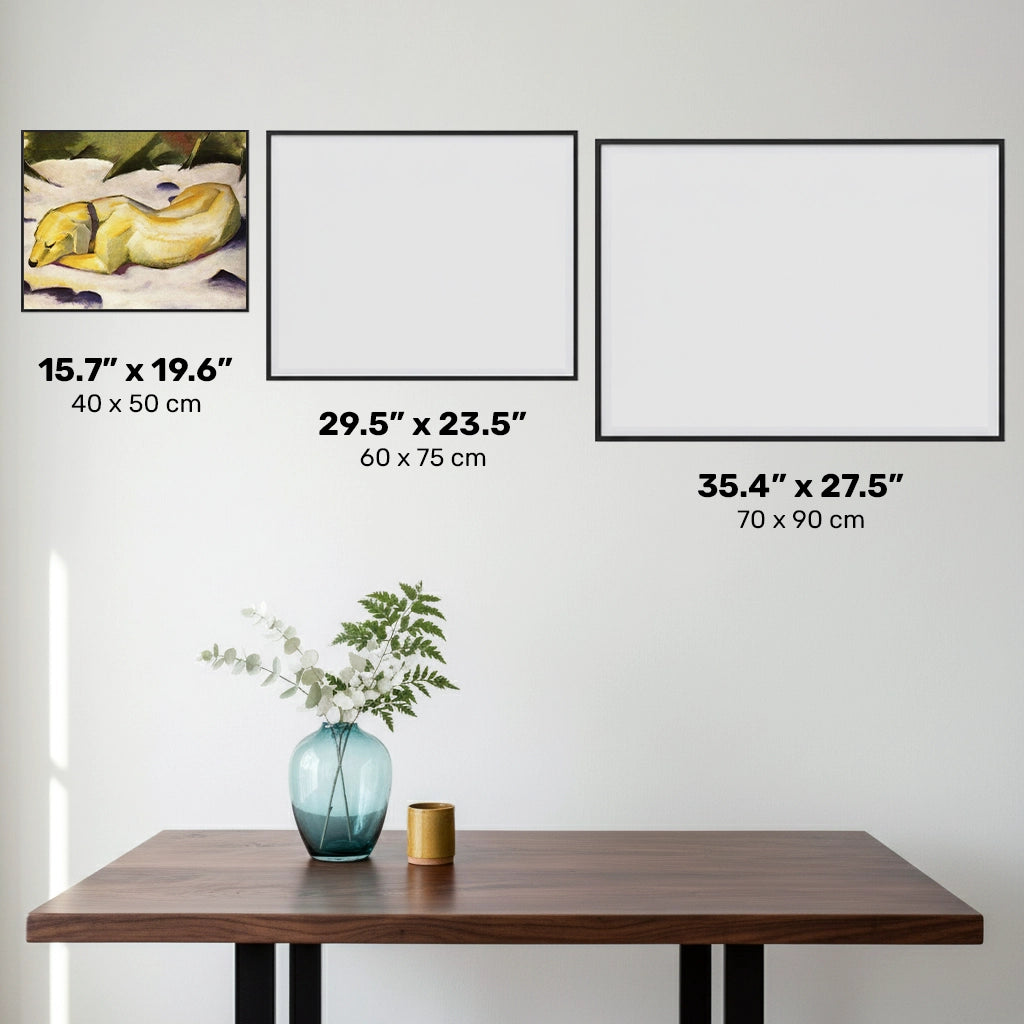 Cane sdraiato nella neve - Pittura con diamanti - Dimensione standard