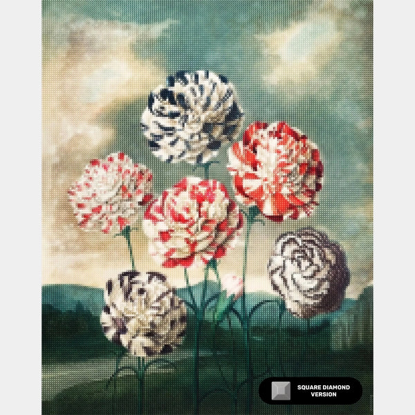 Grupo de Claveles - Pintura de Diamantes - Grande