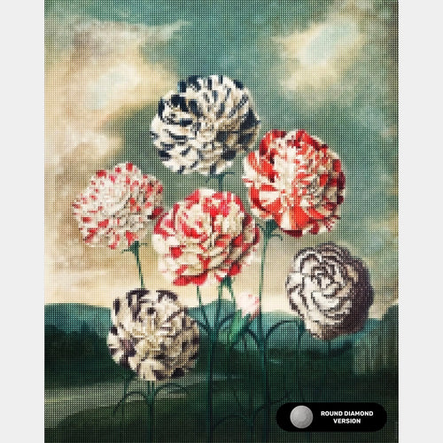 Groupe de Œillets - Diamond Painting - Grand