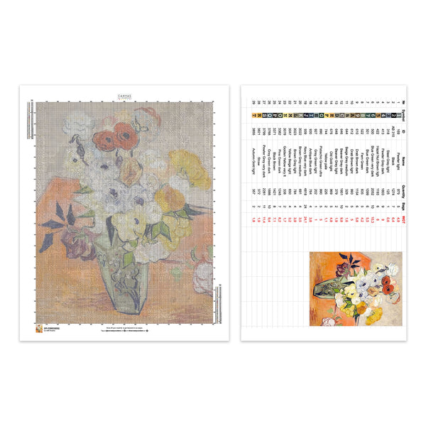 Rosen und Anemonen – Diamantmalerei