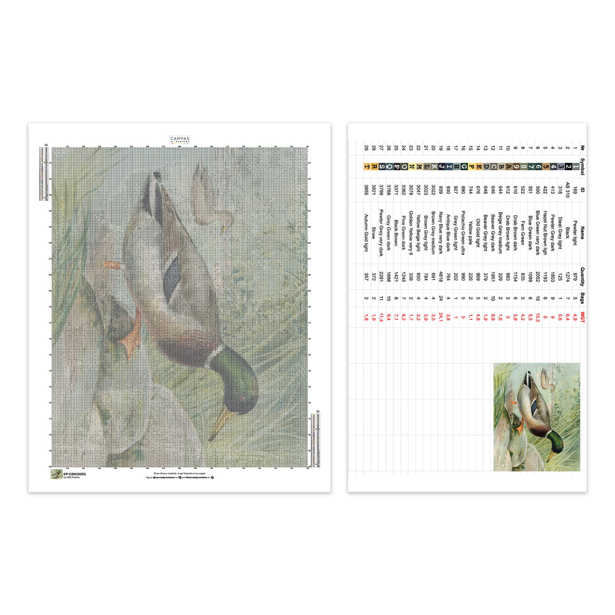 Canard colvert - Peinture diamant - Grand