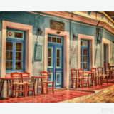 Coffee Shop - Diamond Painting-Recreate the warmth of a traditional Greek café with our 