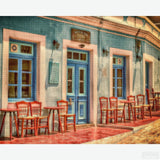 Coffee Shop - Diamond Painting-Recreate the warmth of a traditional Greek café with our 