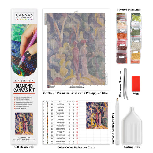 Couple sur le Sentier Forestier - Peinture de Diamant - Taille Standard