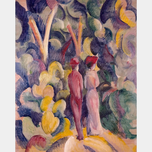 Couple sur le Sentier Forestier - Peinture de Diamant - Taille Standard