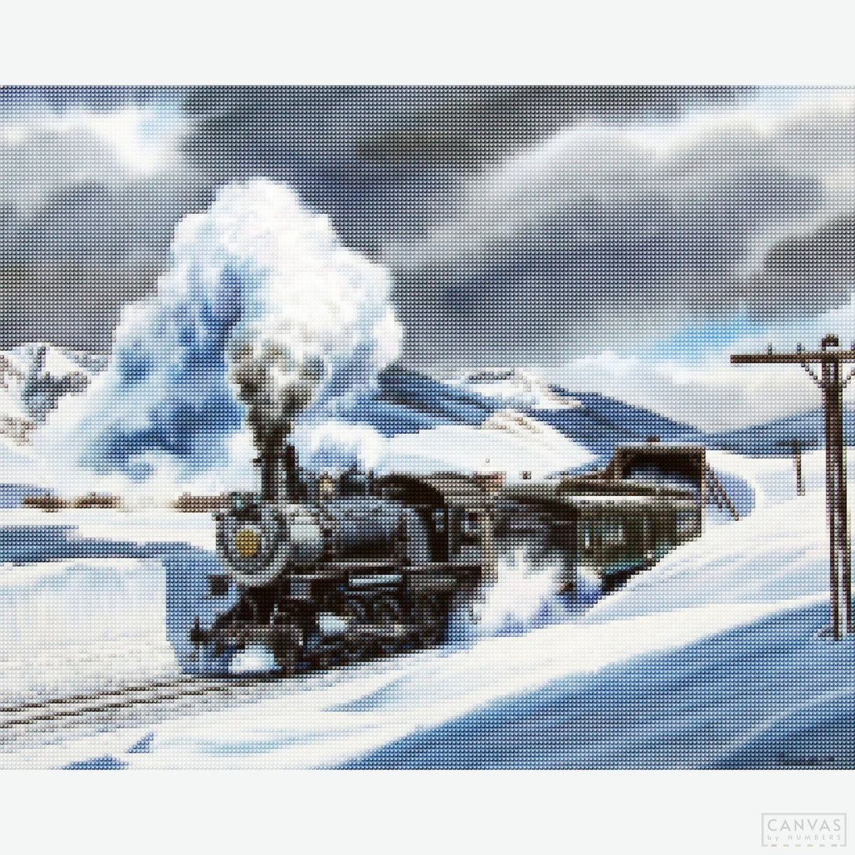 Denver & Salt Lake Railroad - Diamond Painting-Recreate the majesty of the "Denver & Salt Lake Railroad" with this diamond painting kit. Celebrate historic railroads with sparkling detail.-Canvas by Numbers