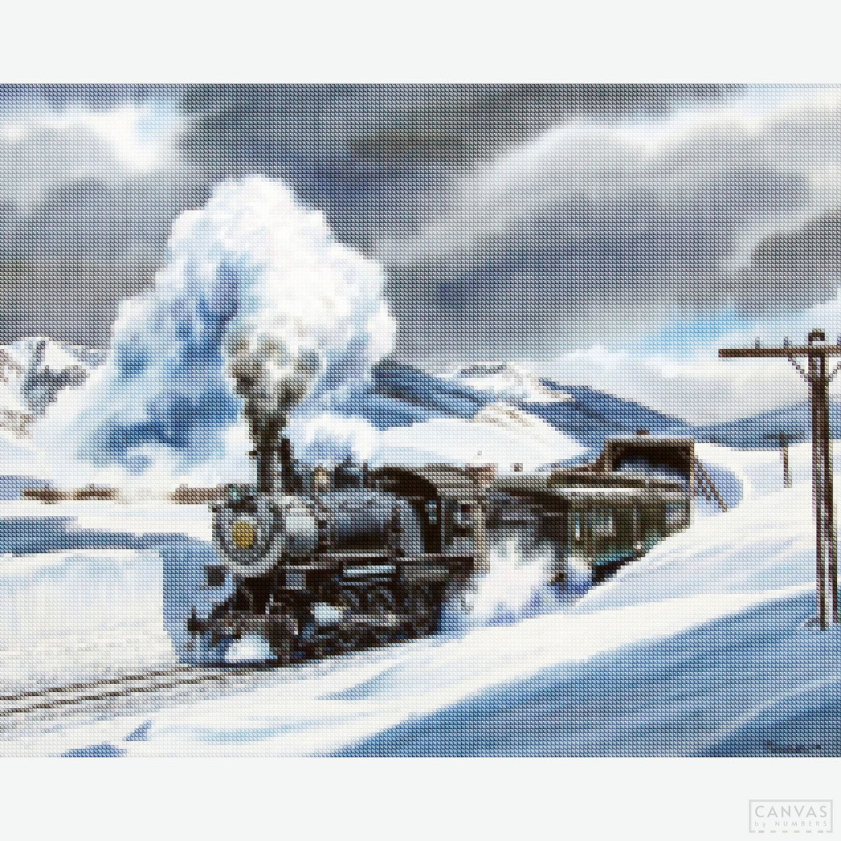 Denver & Salt Lake Railroad - Diamond Painting-Recreate the majesty of the "Denver & Salt Lake Railroad" with this diamond painting kit. Celebrate historic railroads with sparkling detail.-Canvas by Numbers