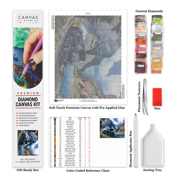 Denver and Rio Grande Western No. 3707 - Diamantmalerei - X-Large