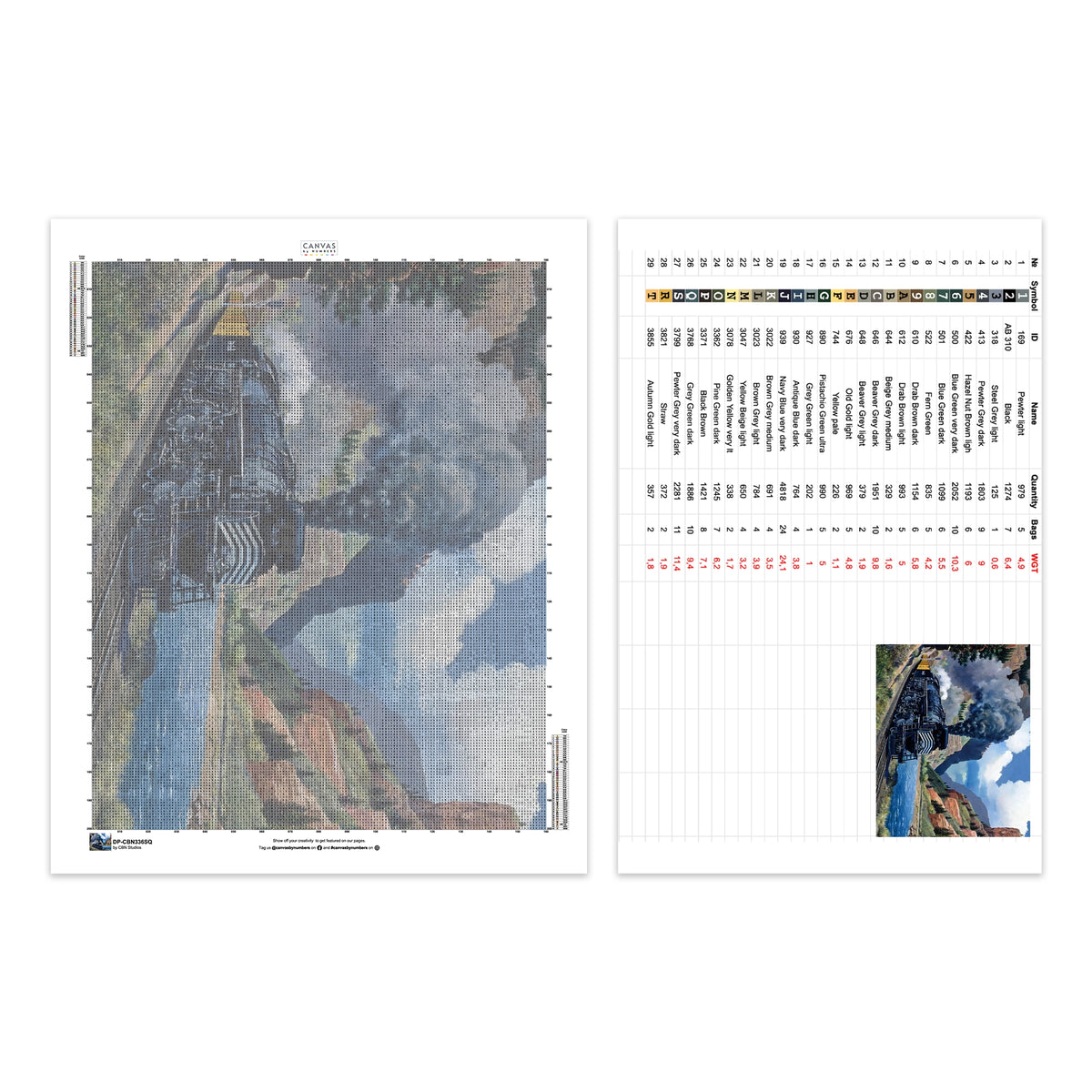 Denver and Rio Grande Western No. 3707 - Diamantmalerei - X-Large