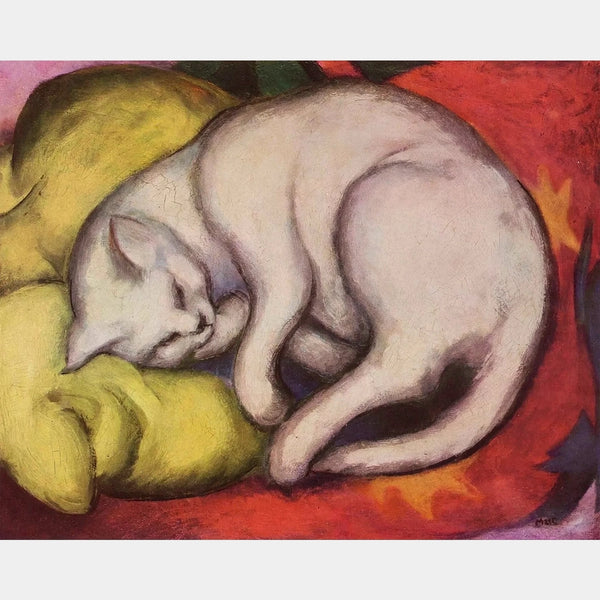Cat on a Yellow Pillow - Diamond Painting - Standard Size
