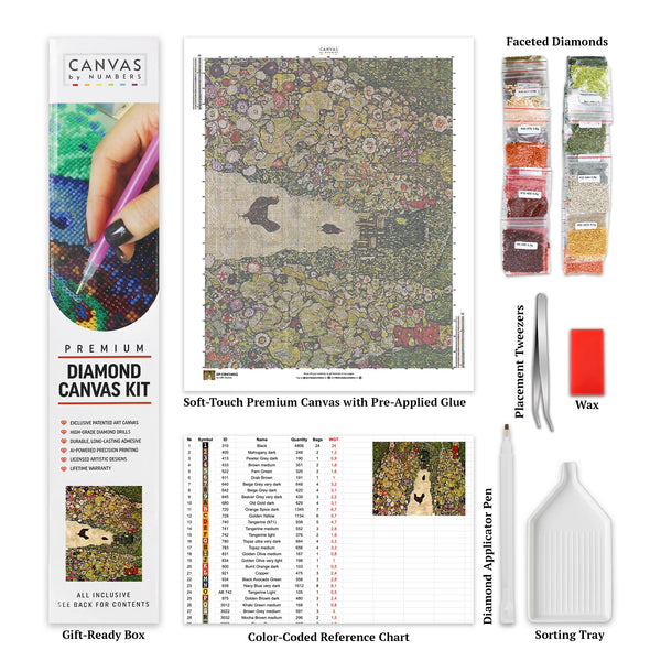 Garden Path with Chickens - Diamond Painting - X-Large