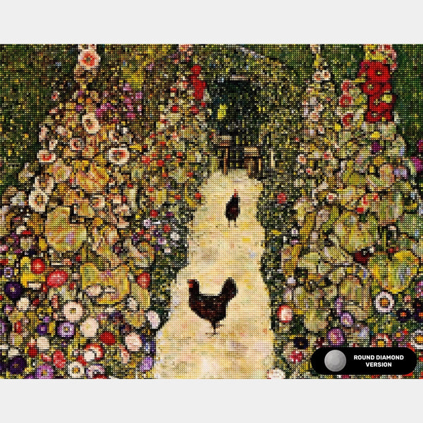 Garden Path with Chickens - Diamond Painting - X-Large