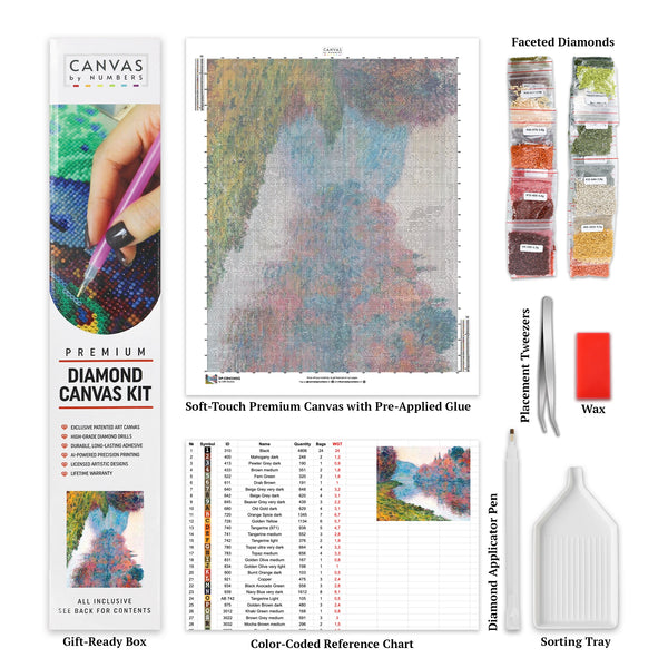 Le Bras de Jeufosse, Autunno - Pittura con Diamanti - Dimensione Standard