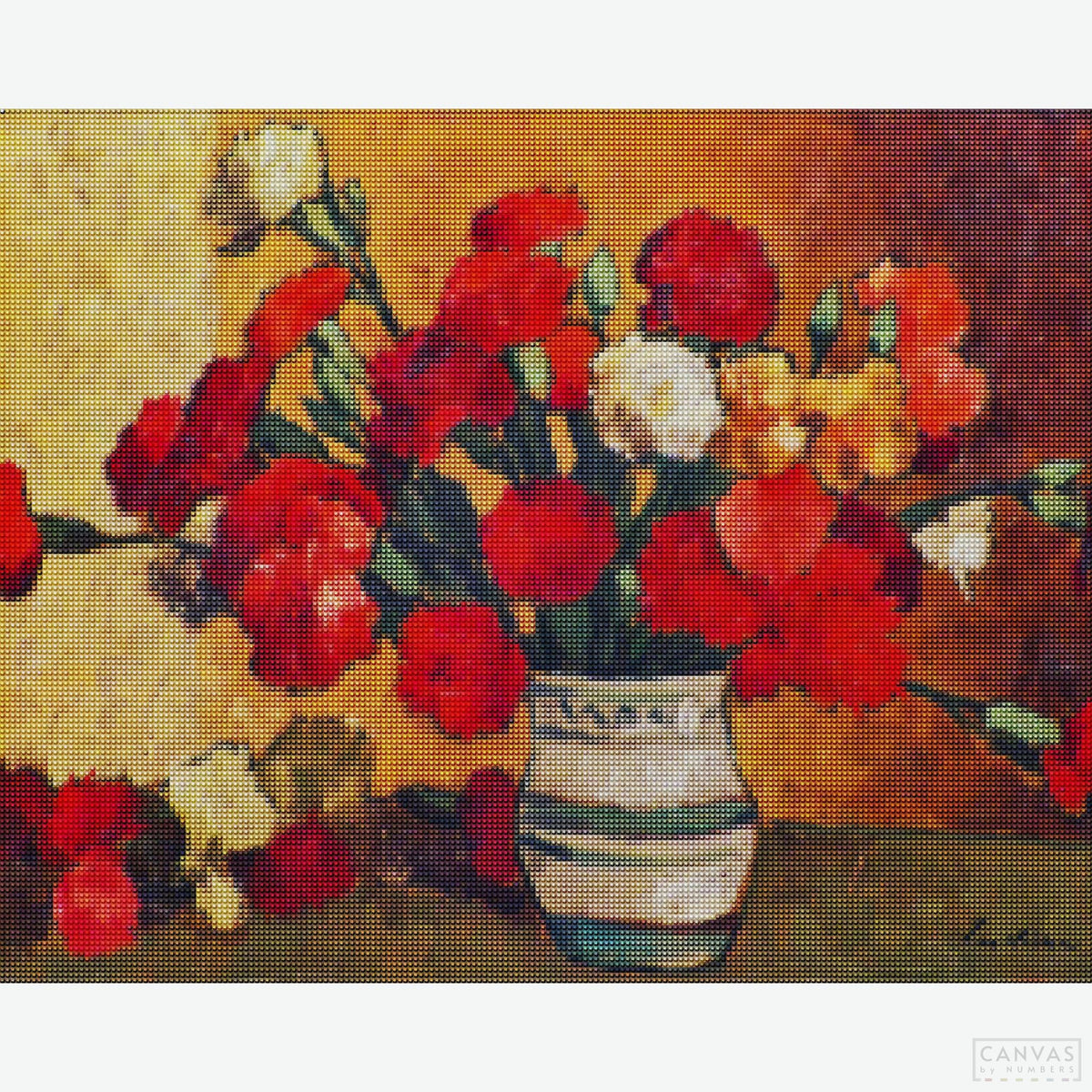 Garoafe - Diamond Painting-Recreate Stefan Luchian’s "Garoafe" with this diamond painting kit. Capture the delicate vibrancy and elegance of carnations in stunning detail.-Canvas by Numbers