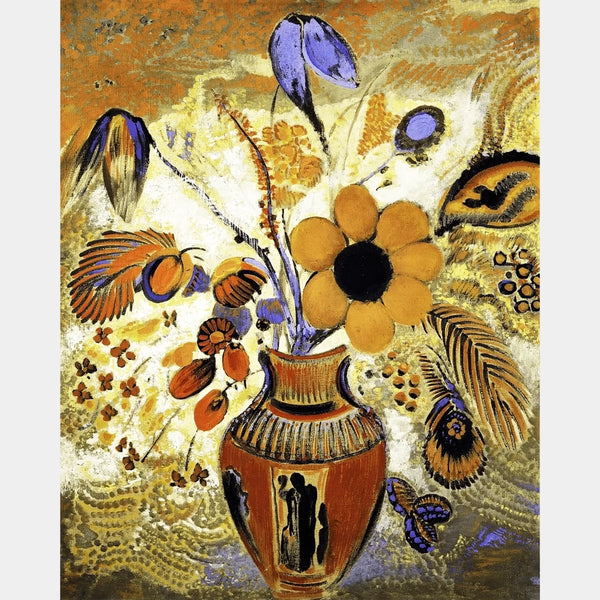 Jarrón Etrusco con Flores - Pintura de Diamante - Extra Grande