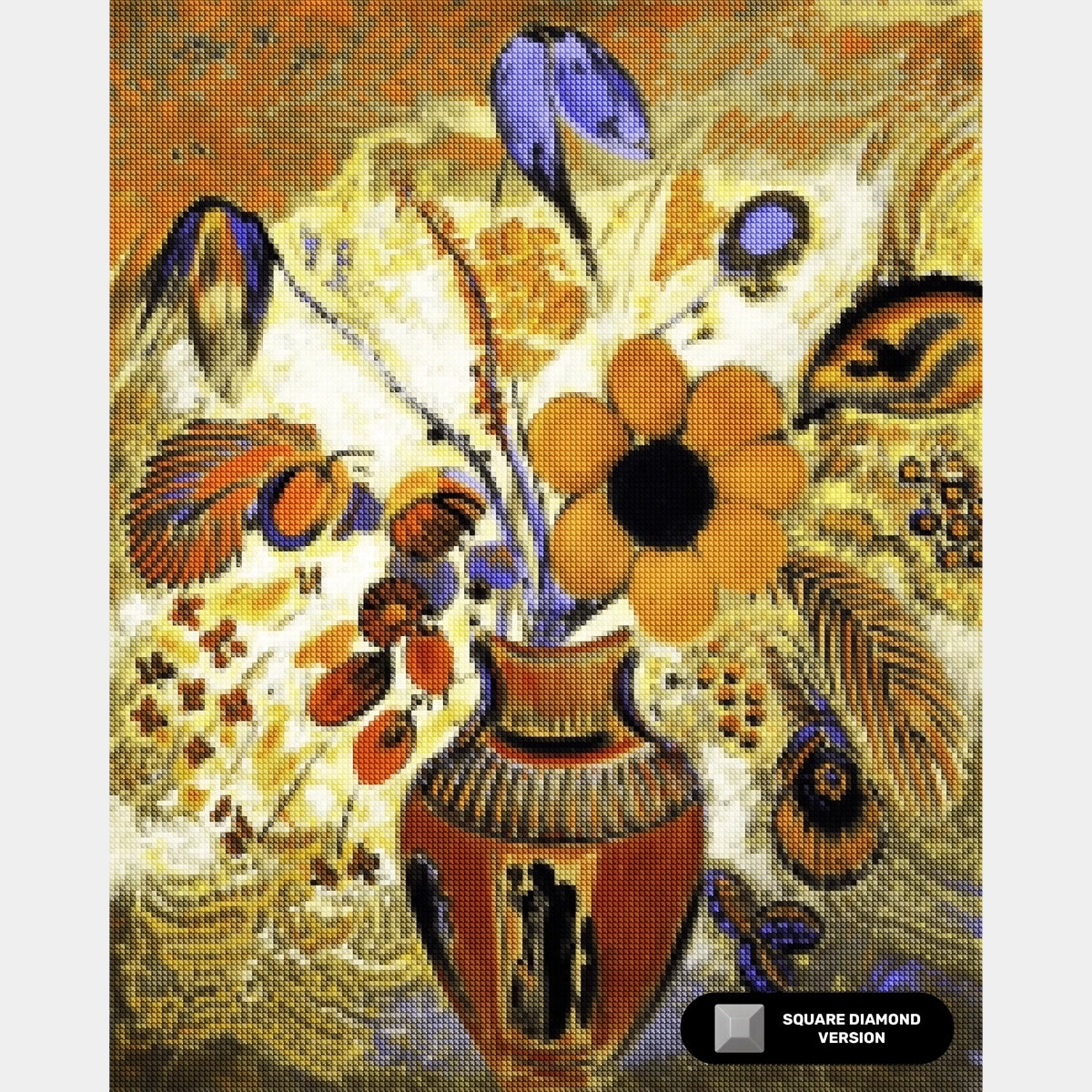 Jarrón Etrusco con Flores - Pintura de Diamante - Extra Grande