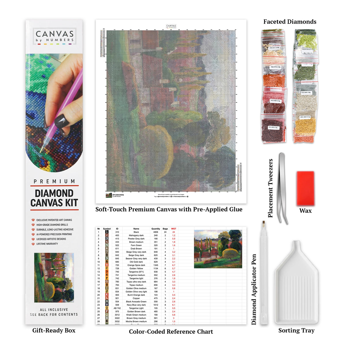 En gård i Bretagne - Diamantmålning - Standardstorlek