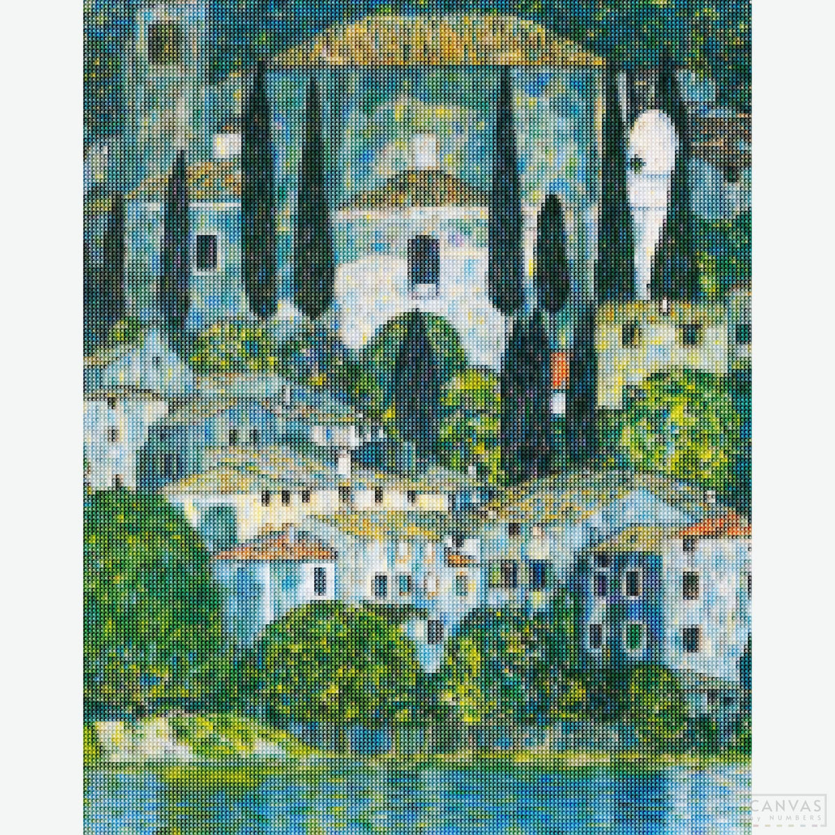 Cassone Church - Diamond Painting-Unleash your inner artist with the Cassone Church diamond painting kit. Dive into Gustav Klimt's world of color with this timeless masterpiece.-Canvas by Numbers