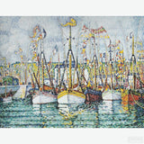 Blessing of the Tuna Boats at Groix - Diamond Painting-Experience the luminous beauty of Groix, France, with this Diamond Painting Kit. This kit is a captivating and rewarding tribute to Paul Signac's Pointillism.-Canvas by Numbers