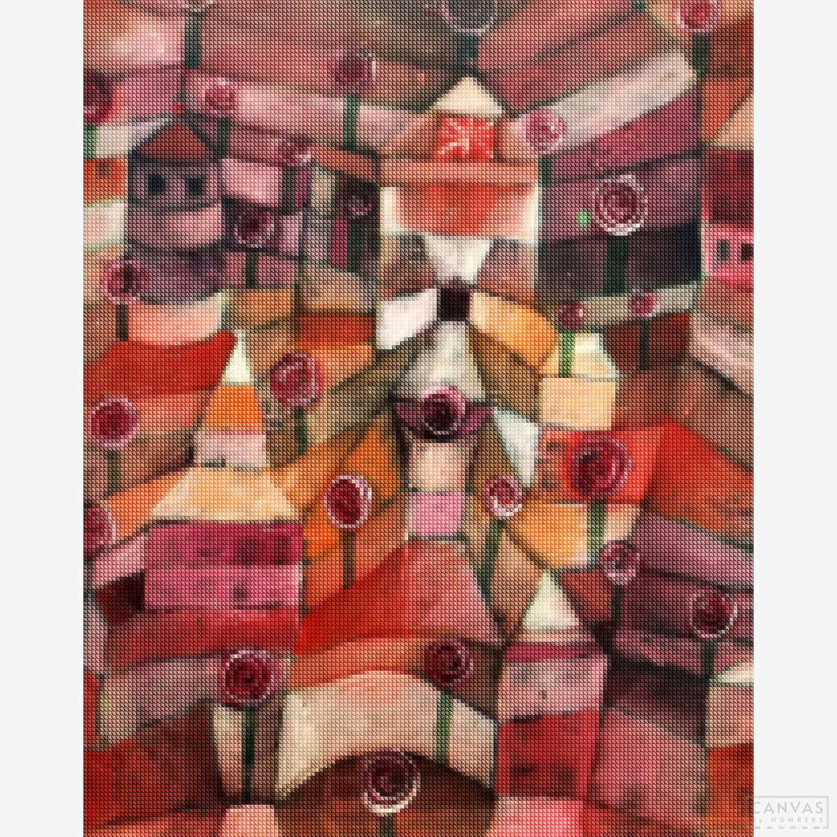 Rose Garden - Diamond Painting-Create an abstract floral masterpiece with our Rose Garden Diamond Painting Kit. Capture the vibrant beauty of Paul Klee's unique style.-Canvas by Numbers
