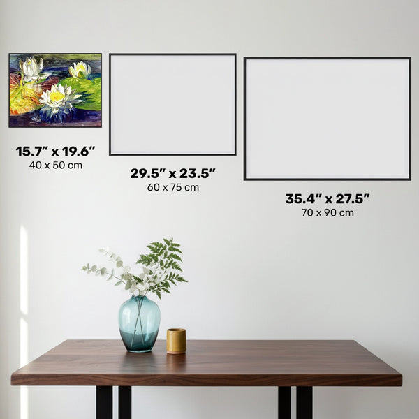 "Water-Lilies Red and Green Pads - Diamond Painting - Tamaño Estándar"