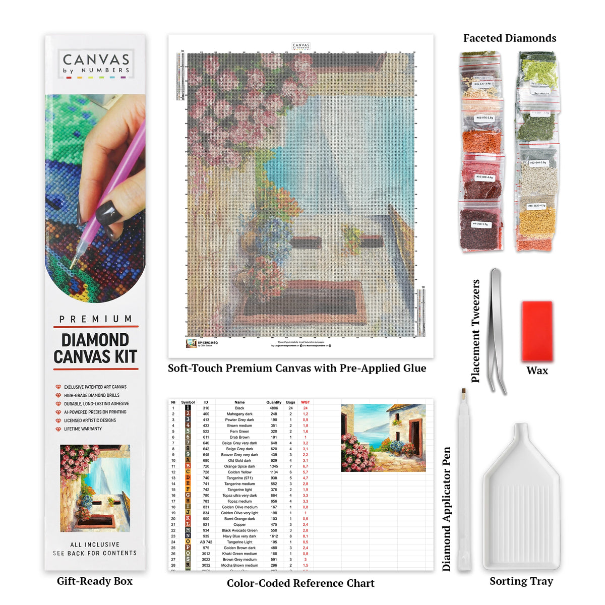 Mediterranean House - Diamond Painting - Standardstorlek