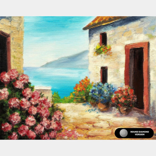 Mediterranean House - Diamond Painting - Standaardformaat