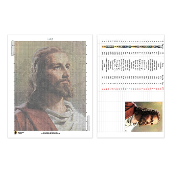 Jesusporträtt - Diamantmålning - Stor