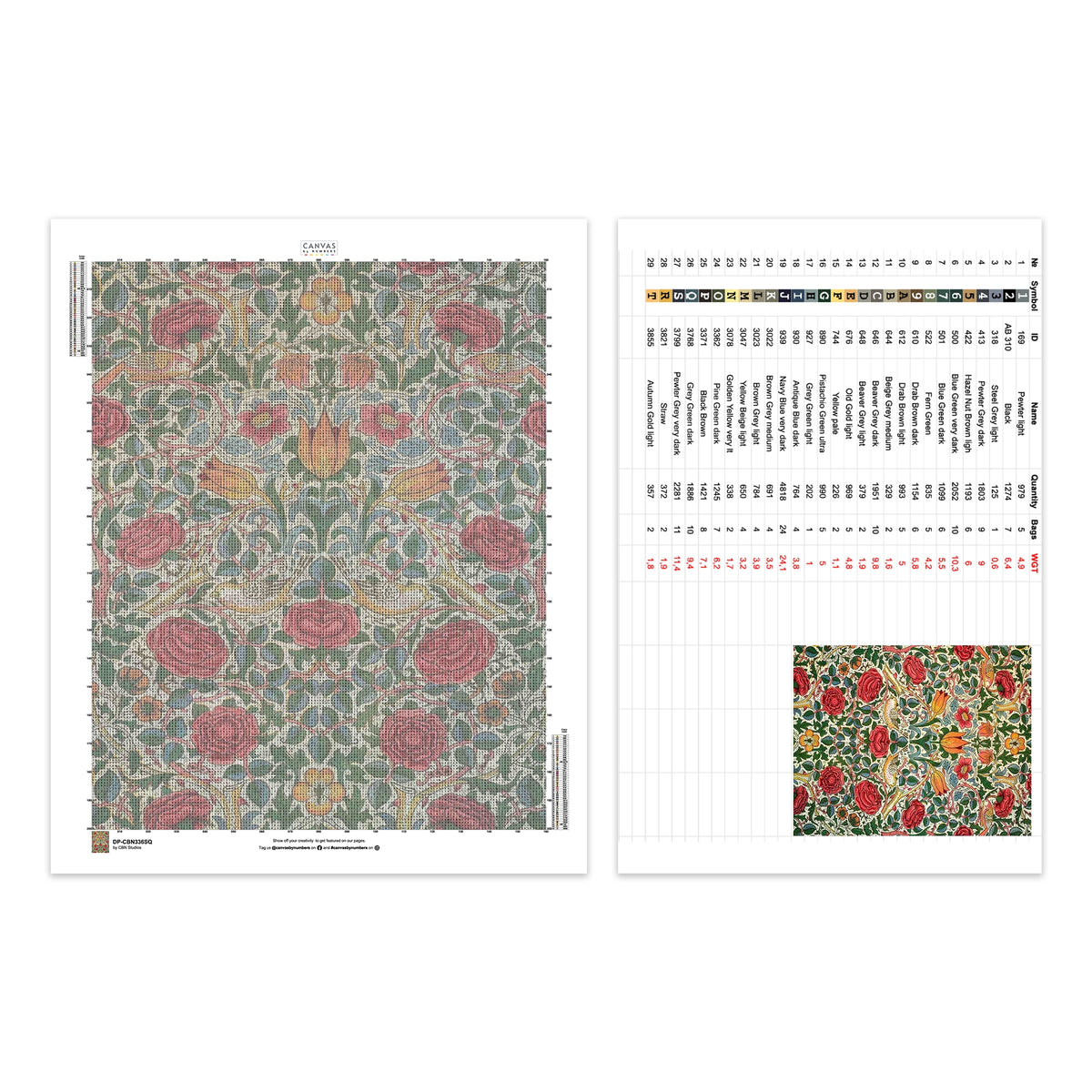 Ros - Diamantmålning - X-Large