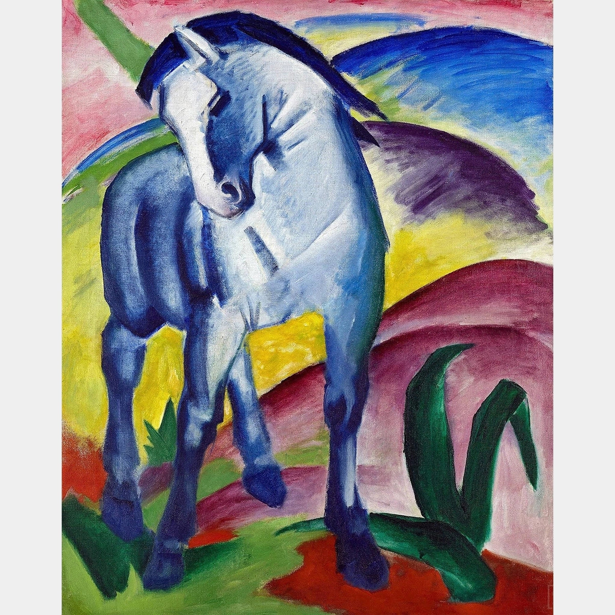 The Blue Horse I Painting by Franz Marc - Diamond Painting - Standard Size