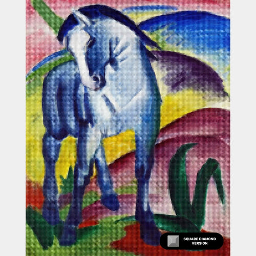 'The Blue Horse I Painting by Franz Marc - Diamantmålning - Standardstorlek'