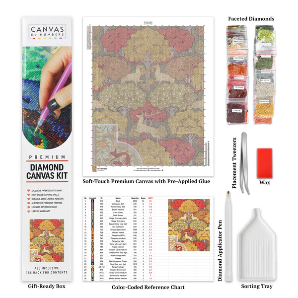 Hjort i skogen Diamantmålning - Stor