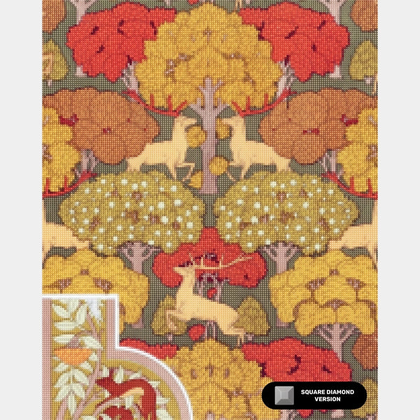 Hjort i skogen Diamantmålning - Stor