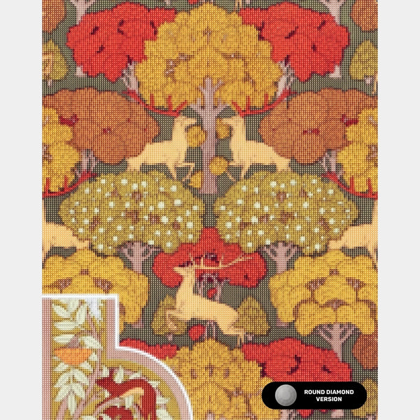 Hjort i skogen Diamantmålning - Stor