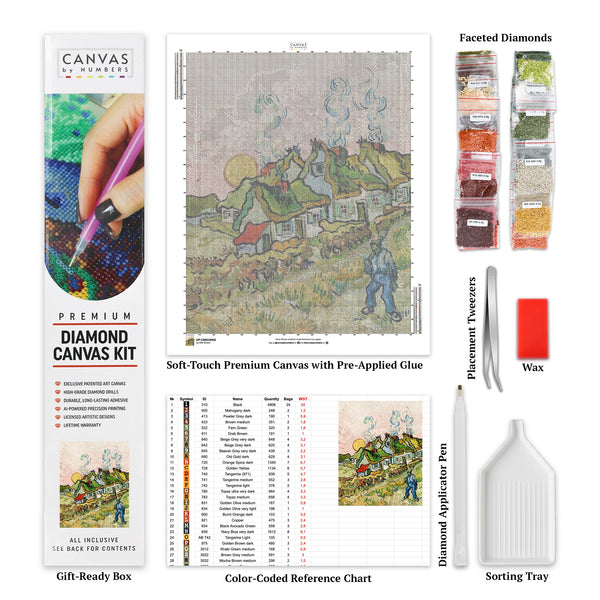 Houses and Figure - Diamond Painting - Standard Size