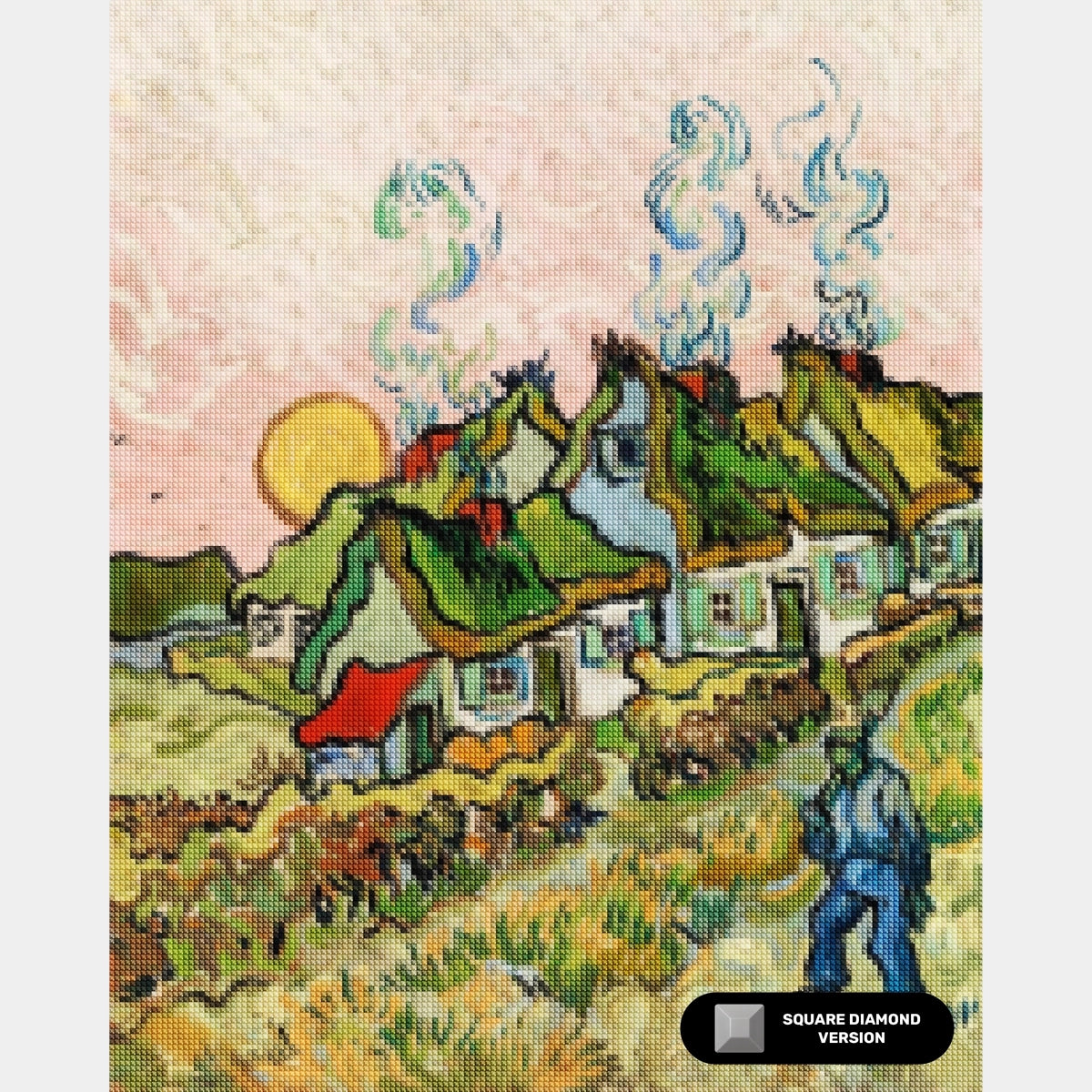 Houses and Figure - Diamond Painting - Standard Size