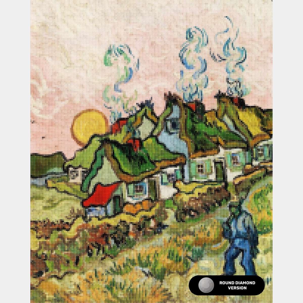 Houses and Figure - Diamond Painting - Standard Size