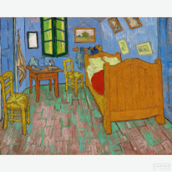 The Bedroom in Arles - Diamond Painting-Experience the art of the master with this Van Gogh diamond painting. The Bedroom in Arles is an iconic work ready to spark as a diamond painting kit!-Canvas by Numbers