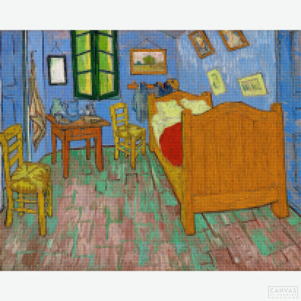 The Bedroom in Arles - Diamond Painting-Experience the art of the master with this Van Gogh diamond painting. The Bedroom in Arles is an iconic work ready to spark as a diamond painting kit!-Canvas by Numbers