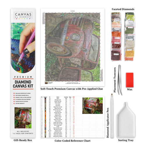 Verlaten vrachtwagen - Diamond Painting Kit