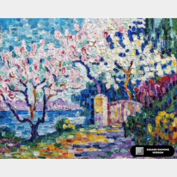 Alberi in Fiore - Diamond Painting - Dimensione Standard