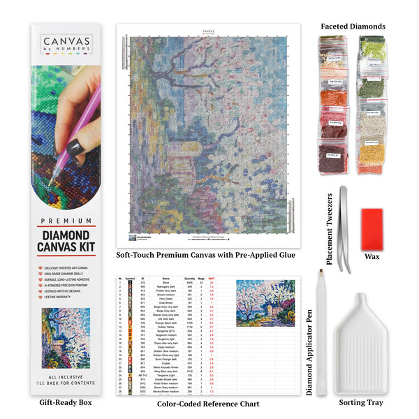 Alberi in Fiore - Diamond Painting - Dimensione Standard