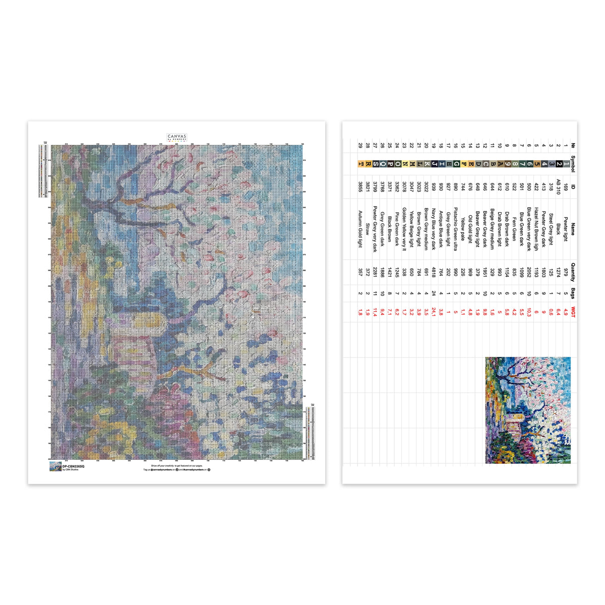 Alberi in Fiore - Diamond Painting - Dimensione Standard