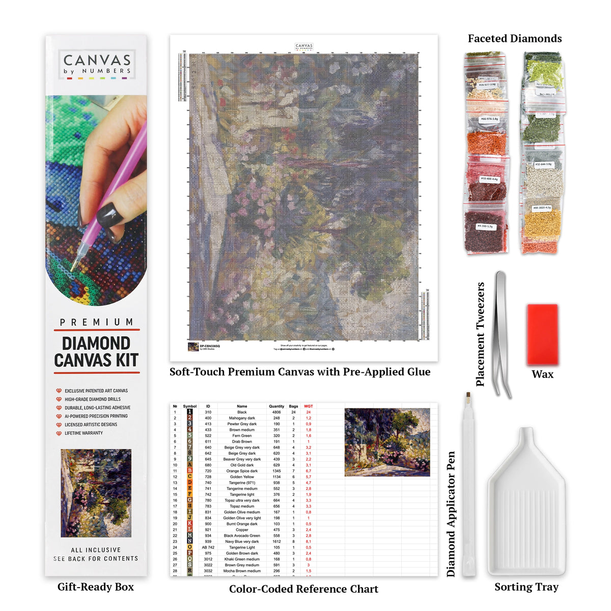 Die Flowered Terrace - Diamond Painting - Standardgröße