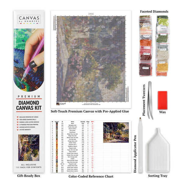 Die Flowered Terrace - Diamond Painting - Standardgröße